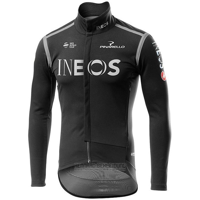 2020 Fahrradbekleidung INEOS Shwarz Grau Trikot Langarm und Tragerhose - zum Schließen ins Bild klicken